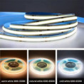 Fita de LED Cob 5 Metros 12v IP20 320 leds/m 6500k Luz Branco Frio rolo 5 mts